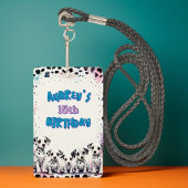 Sweet Dalmatian Watercolor Birthday Party Badge