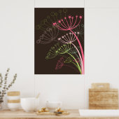 Sweet Dandelions Roze Poster van Floral (Keuken)
