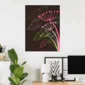 Sweet Dandelions Roze Poster van Floral (Thuiskantoor)