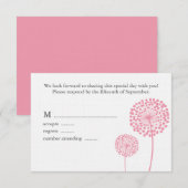 Sweet Dandelions Wedding Response Kaart (Voorkant / Achterkant)