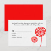 Sweet Dandelions Wedding Response Kaart (Voorkant / Achterkant)