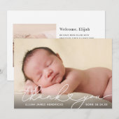 Sweet Dankjewel Foto geboorteaankondiging Kaart (Voorkant / Achterkant)