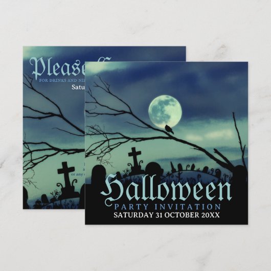 Sweet Darkness Halloween-feestuitnodigingen Kaart (Voorkant / Achterkant)