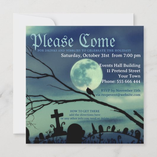 Sweet Darkness Halloween-feestuitnodigingen Kaart (Achterkant)