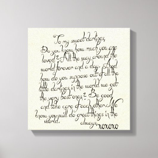 Sweet Darlings Letter Canvas Wrap (Voorkant)