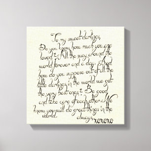 Sweet Darlings Letter Canvas Wrap Afdruk