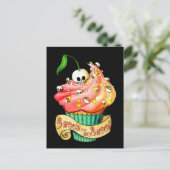 Sweet & Deadly Skull Cupcake Briefkaart (Staand voorkant)