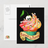 Sweet & Deadly Skull Cupcake Briefkaart (Voorkant / Achterkant)
