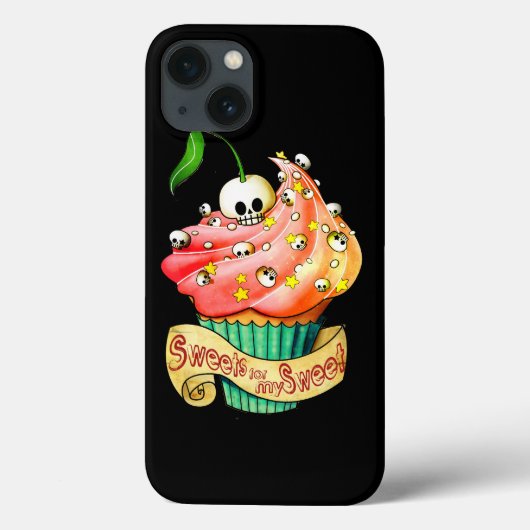 Sweet & Deadly  Skull Cupcake Case-Mate iPhone Case (Achterkant)