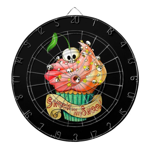 Sweet & Deadly Skull Cupcake Dartbord (Voorkant)