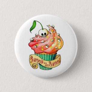 Sweet & Deadly Skull Cupcake Ronde Button 5,7 Cm