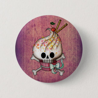 Sweet & Deadly Skull Cupcake Ronde Button 5,7 Cm