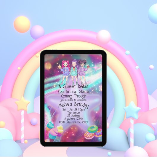 Sweet Debut Birthday KPOP Star Kaart