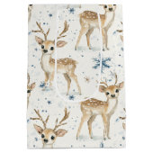 Sweet Deer Blue Christmas Snowflakes Medium Cadeauzakje (Achterkant)