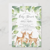 Sweet Deer Couple Baby shower Invitation Kaart (Voorkant)