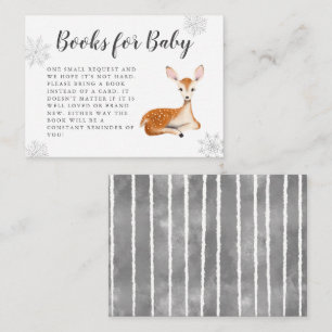 Sweet Deer Grey Winter Baby shower Boekaanvraag Informatiekaartje