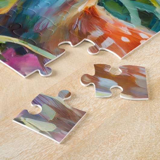 Sweet Deer Kleurrijke Moderne Abstracte Kunst Legpuzzel (Zijkant)