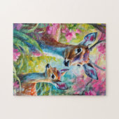 Sweet Deer Kleurrijke Moderne Abstracte Kunst Legpuzzel (Horizontaal)