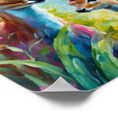 Sweet Deer Kleurrijke Moderne Abstracte Kunst Poster (Hoek)