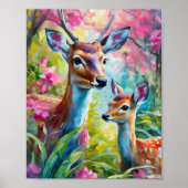 Sweet Deer Kleurrijke Moderne Abstracte Kunst Poster (Voorkant)