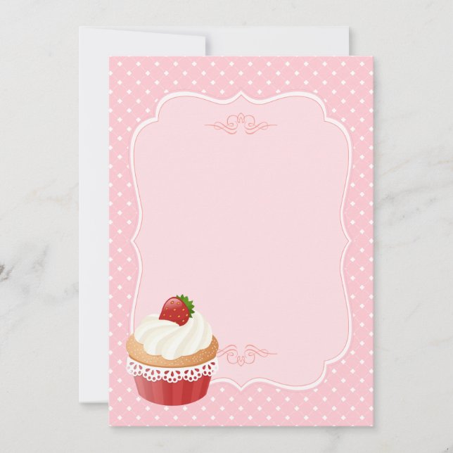 Sweet Delicious aardbei Cupcake Roze blanco (Voorkant)