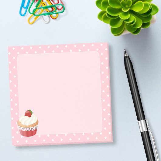 Sweet Delicious aardbei Cupcake Roze Post-it® Notes