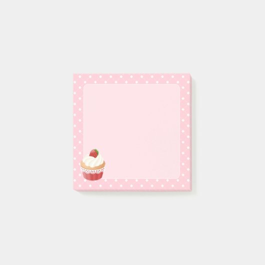 Sweet Delicious aardbei Cupcake Roze Post-it® Notes (Voorkant)