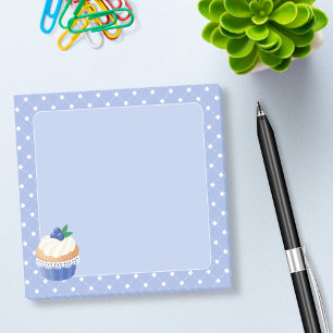Sweet Delicious Blueberry Cupcake Blue Post-it® Notes