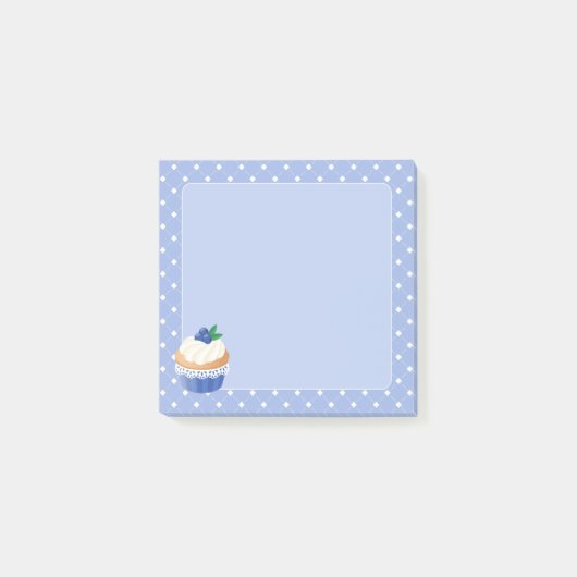 Sweet Delicious Blueberry Cupcake Blue Post-it® Notes (Voorkant)