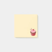 Sweet Delicious Cherry Cupcake on Yellow Post-it® Notes (Voorkant)
