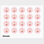 Sweet Delicious Strawberry Cupcake Ronde Sticker (Vel)