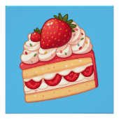 Sweet Delight: Aardbei Shortcake glanzend Perfect Poster (Voorkant)