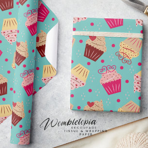 Sweet Delights Cupcake Valentijnsdag Patroon Cadeaupapier
