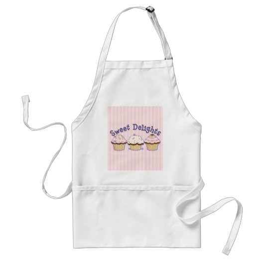 Sweet Delights cupcakes apron Standaard Schort (Voorkant)