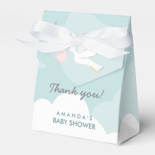 Sweet Delivery Stork Baby shower Favor Box Bedankdoosjes (Voorkant Zijde)