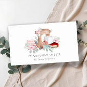 Sweet Desert Baking Blush Waterverf Bloemen Visitekaartje