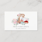 Sweet Desert Baking Blush Waterverf Bloemen Visitekaartje (Voorkant)