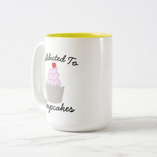 Sweet Dessert Cupcake Design Graphic, aangepaste t Tweekleurige Koffiemok (Voorkant links)