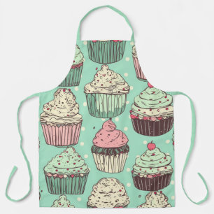 Sweet Dessert Schort met Cute Cupcake Pattern