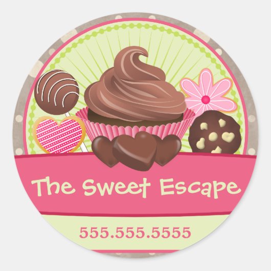 Sweet Desserts Ronde Sticker (Voorkant)