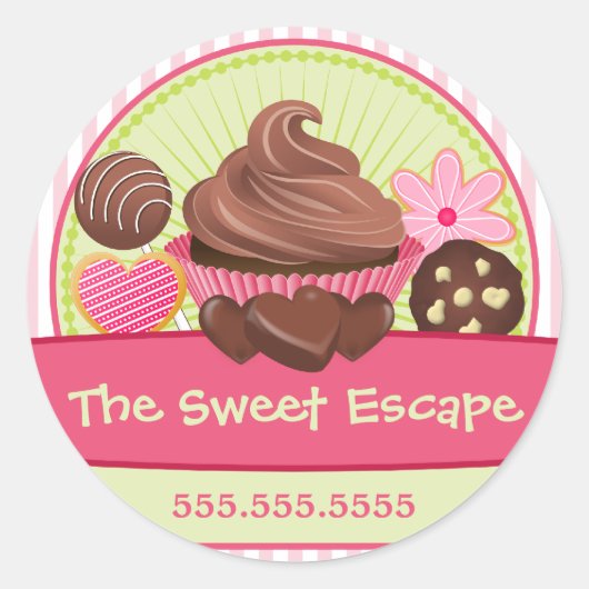 Sweet Desserts-Stickers Ronde Sticker (Voorkant)