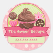 Sweet Desserts-Stickers Ronde Sticker (Voorkant)