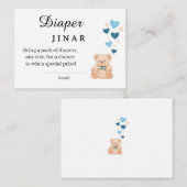 Sweet Diaper Raffle Card for Baby Shower Informatiekaartje (Voorkant / Achterkant)