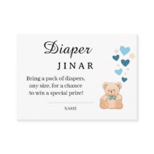 Sweet Diaper Raffle Card for Baby Shower