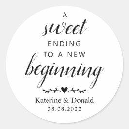 Sweet die eindigt met een nieuwe, beginnende klass ronde sticker