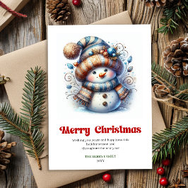 Sweet digital cartoon snowman festive greeting feestdagenkaart