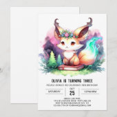 Sweet Digital Fox Verjaardag Kaart (Voorkant / Achterkant)
