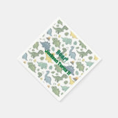 Sweet Dino Pattern 1st Birthday Paper Napkins Servet (Hoek)