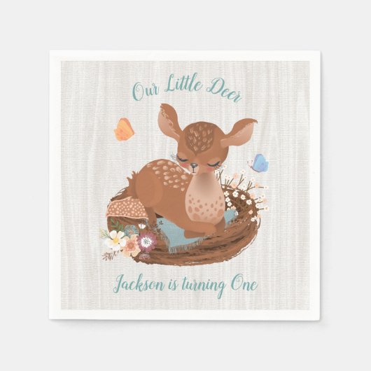 Sweet doe Deer Baby shower servetten (Voorkant)