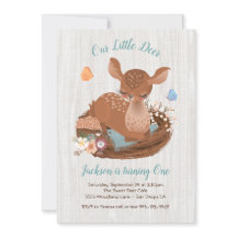 Sweet doe Deer Birthday Party - Uitnodigingen